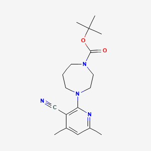 molecular formula C18H26N4O2 B2969362 Tert-butyl 4-(3-cyano-4,6-dimethylpyridin-2-yl)-1,4-diazepane-1-carboxylate CAS No. 946385-36-0