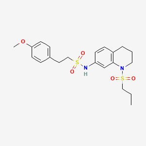 2-(4-methoxyphenyl)-N-(1-(propylsulfonyl)-1,2,3,4-tetrahydroquinolin-7-yl)ethanesulfonamide