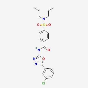 molecular formula C21H23ClN4O4S B2969378 N-[5-(3-chlorophenyl)-1,3,4-oxadiazol-2-yl]-4-(dipropylsulfamoyl)benzamide CAS No. 952893-34-4