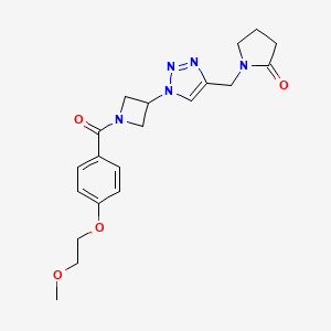 1-((1-(1-(4-(2-methoxyethoxy)benzoyl)azetidin-3-yl)-1H-1,2,3-triazol-4-yl)methyl)pyrrolidin-2-one