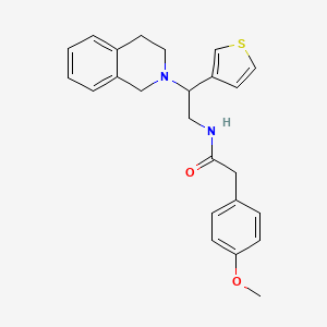molecular formula C24H26N2O2S B2969423 N-(2-(3,4-dihydroisoquinolin-2(1H)-yl)-2-(thiophen-3-yl)ethyl)-2-(4-methoxyphenyl)acetamide CAS No. 954649-72-0