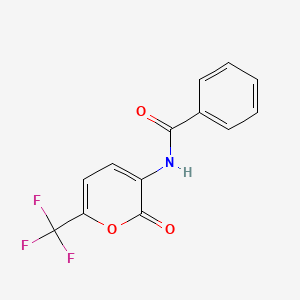 molecular formula C13H8F3NO3 B2969425 N-(2-Oxo-6-(trifluoromethyl)-2H-pyran-3-yl)benzamide CAS No. 312615-59-1