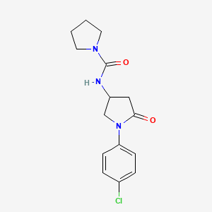 molecular formula C15H18ClN3O2 B2969432 N-(1-(4-chlorophenyl)-5-oxopyrrolidin-3-yl)pyrrolidine-1-carboxamide CAS No. 894022-76-5