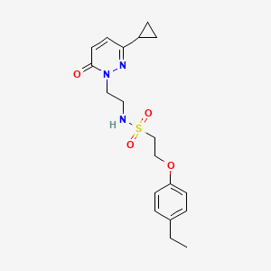 molecular formula C19H25N3O4S B2969452 N-(2-(3-cyclopropyl-6-oxopyridazin-1(6H)-yl)ethyl)-2-(4-ethylphenoxy)ethanesulfonamide CAS No. 2097890-97-4