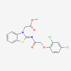 molecular formula C18H14Cl2N2O4S B2969458 methyl 2-[(2Z)-2-{[2-(2,4-dichlorophenoxy)acetyl]imino}-2,3-dihydro-1,3-benzothiazol-3-yl]acetate CAS No. 941997-16-6