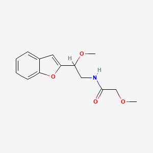 molecular formula C14H17NO4 B2969485 N-[2-(1-benzofuran-2-yl)-2-methoxyethyl]-2-methoxyacetamide CAS No. 2034555-63-8