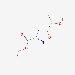 molecular formula C8H11NO4 B2969495 Ethyl 5-(1-hydroxyethyl)-1,2-oxazole-3-carboxylate CAS No. 78934-71-1