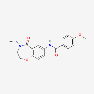 molecular formula C19H20N2O4 B2969502 N-(4-ethyl-5-oxo-2,3,4,5-tetrahydro-1,4-benzoxazepin-7-yl)-4-methoxybenzamide CAS No. 922128-17-4