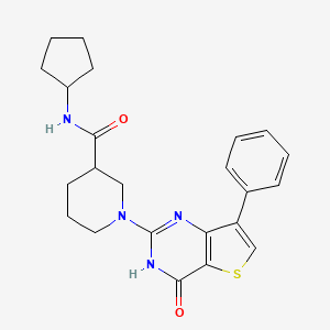 B2969539 N-cyclopentyl-1-(4-oxo-7-phenyl-3,4-dihydrothieno[3,2-d]pyrimidin-2-yl)piperidine-3-carboxamide CAS No. 1242960-46-8