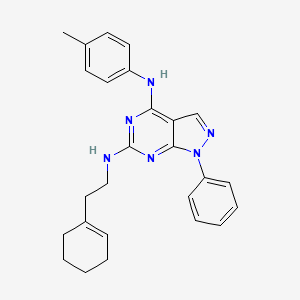 molecular formula C26H28N6 B2969562 N6-[2-(cyclohex-1-en-1-yl)ethyl]-N4-(4-methylphenyl)-1-phenyl-1H-pyrazolo[3,4-d]pyrimidine-4,6-diamine CAS No. 946203-38-9
