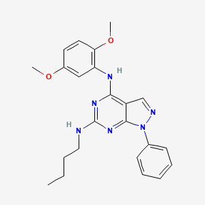 molecular formula C23H26N6O2 B2969570 N6-butyl-N4-(2,5-dimethoxyphenyl)-1-phenyl-1H-pyrazolo[3,4-d]pyrimidine-4,6-diamine CAS No. 921470-15-7