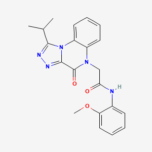 molecular formula C21H21N5O3 B2969602 N-(2-methoxyphenyl)-2-[4-oxo-1-(propan-2-yl)-4H,5H-[1,2,4]triazolo[4,3-a]quinoxalin-5-yl]acetamide CAS No. 1359149-91-9