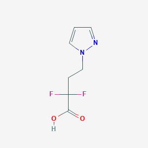 molecular formula C7H8F2N2O2 B2969635 2,2-Difluoro-4-(1H-pyrazol-1-yl)butanoic acid CAS No. 2225144-30-7