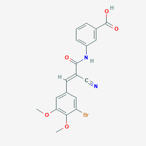 B2969690 3-[(2E)-3-(3-bromo-4,5-dimethoxyphenyl)-2-cyanoprop-2-enoylamino]benzoic acid CAS No. 380475-05-8
