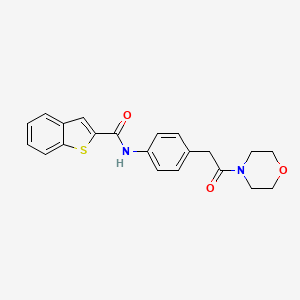 molecular formula C21H20N2O3S B2969691 N-(4-(2-morpholino-2-oxoethyl)phenyl)benzo[b]thiophene-2-carboxamide CAS No. 2034243-92-8