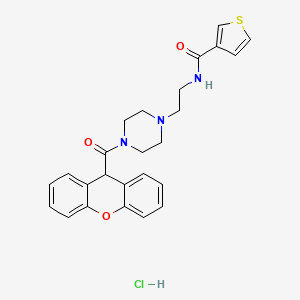 molecular formula C25H26ClN3O3S B2969703 N-(2-(4-(9H-xanthene-9-carbonyl)piperazin-1-yl)ethyl)thiophene-3-carboxamide hydrochloride CAS No. 1351586-78-1