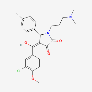B2969713 4-(3-chloro-4-methoxybenzoyl)-1-(3-(dimethylamino)propyl)-3-hydroxy-5-(p-tolyl)-1H-pyrrol-2(5H)-one CAS No. 636991-97-4