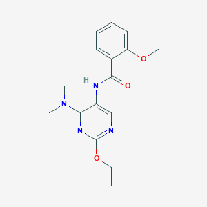 molecular formula C16H20N4O3 B2969769 N-[4-(dimethylamino)-2-ethoxypyrimidin-5-yl]-2-methoxybenzamide CAS No. 1788772-85-9