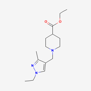 molecular formula C15H25N3O2 B2969794 ethyl 1-[(1-ethyl-3-methyl-1H-pyrazol-4-yl)methyl]piperidine-4-carboxylate CAS No. 1006320-24-6