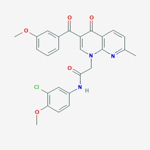 molecular formula C26H22ClN3O5 B2969795 N-(3-chloro-4-methoxyphenyl)-2-[3-(3-methoxybenzoyl)-7-methyl-4-oxo-1,4-dihydro-1,8-naphthyridin-1-yl]acetamide CAS No. 894891-13-5