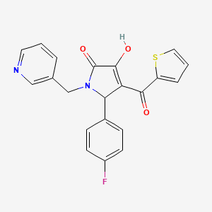 molecular formula C21H15FN2O3S B2969814 5-(4-fluorophenyl)-3-hydroxy-1-(pyridin-3-ylmethyl)-4-(thiophene-2-carbonyl)-1H-pyrrol-2(5H)-one CAS No. 378761-12-7
