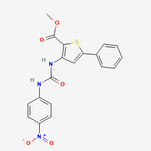 molecular formula C19H15N3O5S B2969868 methyl 3-{[(4-nitrophenyl)carbamoyl]amino}-5-phenylthiophene-2-carboxylate CAS No. 477326-73-1