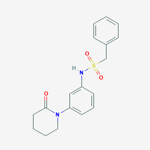 molecular formula C18H20N2O3S B2969870 N-[3-(2-oxopiperidin-1-yl)phenyl]-1-phenylmethanesulfonamide CAS No. 1208535-46-9