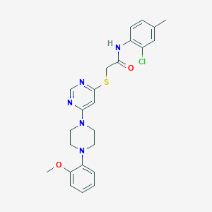 molecular formula C24H26ClN5O2S B2969883 N-(2-chloro-4-methylphenyl)-2-({6-[4-(2-methoxyphenyl)piperazin-1-yl]pyrimidin-4-yl}sulfanyl)acetamide CAS No. 1251671-56-3