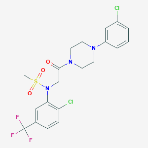 molecular formula C20H20Cl2F3N3O3S B296989 N-[2-[4-(3-chlorophenyl)piperazin-1-yl]-2-oxoethyl]-N-[2-chloro-5-(trifluoromethyl)phenyl]methanesulfonamide 