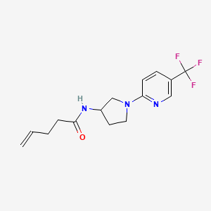 molecular formula C15H18F3N3O B2969954 N-(1-(5-(trifluoromethyl)pyridin-2-yl)pyrrolidin-3-yl)pent-4-enamide CAS No. 2310207-81-7