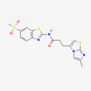 3-(6-methylimidazo[2,1-b]thiazol-3-yl)-N-(6-(methylsulfonyl)benzo[d]thiazol-2-yl)propanamide