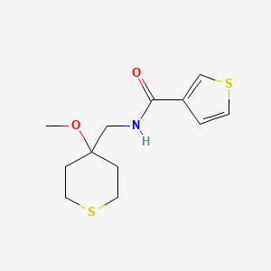 molecular formula C12H17NO2S2 B2969967 N-[(4-methoxythian-4-yl)methyl]thiophene-3-carboxamide CAS No. 2034398-00-8