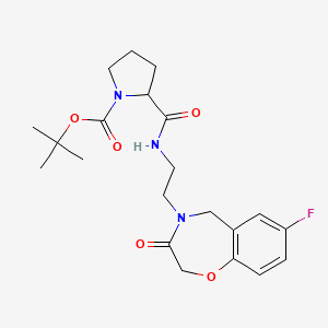 tert-butyl 2-((2-(7-fluoro-3-oxo-2,3-dihydrobenzo[f][1,4]oxazepin-4(5H)-yl)ethyl)carbamoyl)pyrrolidine-1-carboxylate