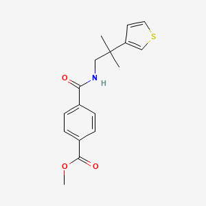 molecular formula C17H19NO3S B2969975 Methyl 4-((2-methyl-2-(thiophen-3-yl)propyl)carbamoyl)benzoate CAS No. 2320959-23-5