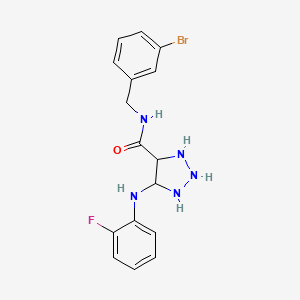 molecular formula C16H13BrFN5O B2969989 N-[(3-bromophenyl)methyl]-5-[(2-fluorophenyl)amino]-1H-1,2,3-triazole-4-carboxamide CAS No. 1291858-27-9