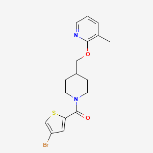 molecular formula C17H19BrN2O2S B2969996 2-{[1-(4-Bromothiophene-2-carbonyl)piperidin-4-yl]methoxy}-3-methylpyridine CAS No. 2201288-86-8