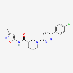 molecular formula C20H20ClN5O2 B2970010 1-[6-(4-chlorophenyl)pyridazin-3-yl]-N-(3-methyl-1,2-oxazol-5-yl)piperidine-3-carboxamide CAS No. 1226449-88-2
