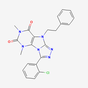 8-(2-Chlorophenyl)-1,3-dimethyl-5-(2-phenylethyl)purino[8,9-c][1,2,4]triazole-2,4-dione