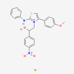 3-[2-Hydroxy-2-(4-nitrophenyl)ethyl]-4-(4-methoxyphenyl)-2-(phenylamino)-1,3-thiazol-3-ium bromide