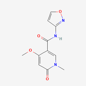 molecular formula C11H11N3O4 B2970048 N-(isoxazol-3-yl)-4-methoxy-1-methyl-6-oxo-1,6-dihydropyridine-3-carboxamide CAS No. 2034318-81-3