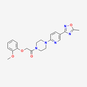 2-(2-Methoxyphenoxy)-1-(4-(5-(5-methyl-1,2,4-oxadiazol-3-yl)pyridin-2-yl)piperazin-1-yl)ethanone