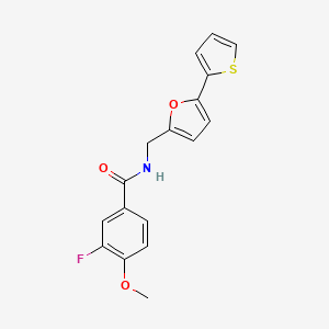 3-fluoro-4-methoxy-N-((5-(thiophen-2-yl)furan-2-yl)methyl)benzamide