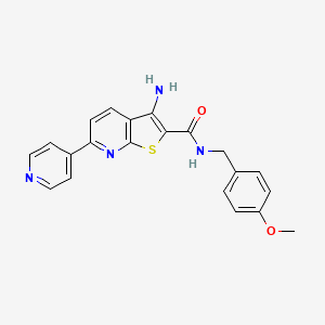 3-amino-N-(4-methoxybenzyl)-6-(4-pyridinyl)thieno[2,3-b]pyridine-2-carboxamide
