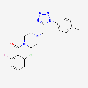 (2-chloro-6-fluorophenyl)(4-((1-(p-tolyl)-1H-tetrazol-5-yl)methyl)piperazin-1-yl)methanone