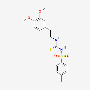 molecular formula C18H22N2O4S2 B2970071 N-((3,4-dimethoxyphenethyl)carbamothioyl)-4-methylbenzenesulfonamide CAS No. 328022-38-4