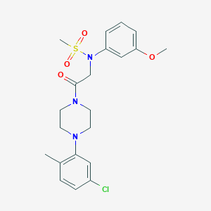 molecular formula C21H26ClN3O4S B297008 N-[2-[4-(5-chloro-2-methylphenyl)piperazin-1-yl]-2-oxoethyl]-N-(3-methoxyphenyl)methanesulfonamide 