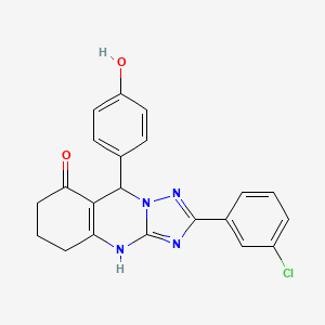 2-(3-chlorophenyl)-9-(4-hydroxyphenyl)-5,6,7,9-tetrahydro-[1,2,4]triazolo[5,1-b]quinazolin-8(4H)-one