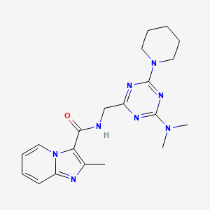 N-((4-(dimethylamino)-6-(piperidin-1-yl)-1,3,5-triazin-2-yl)methyl)-2-methylimidazo[1,2-a]pyridine-3-carboxamide