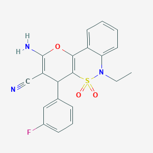 2-Amino-6-ethyl-4-(3-fluorophenyl)-4,6-dihydropyrano[3,2-c][2,1]benzothiazine-3-carbonitrile 5,5-dioxide