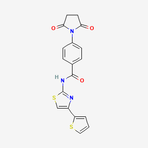 4-(2,5-dioxopyrrolidin-1-yl)-N-(4-(thiophen-2-yl)thiazol-2-yl)benzamide